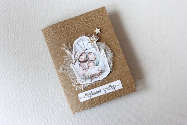 Vianočná pohľadnica handmade požehnané sviatky